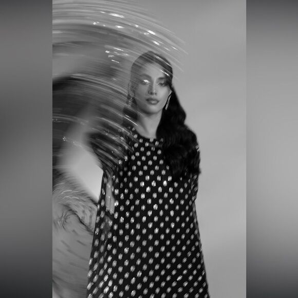 NUREH PAKISTANI DESIGNER FARSHI TINY TWINKLES WILD BEAUTY DRESS 3 PIECE - Picture 10 of 16